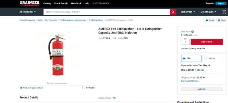 Selling or Trading New Halotron Fire Extinguishers