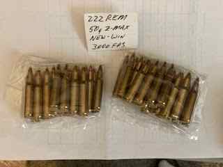 Ammo .222 Rem , 50gr Z-max Win , 25 rounds , New