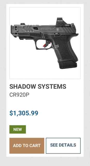 Shadow systems CR920P War Poet