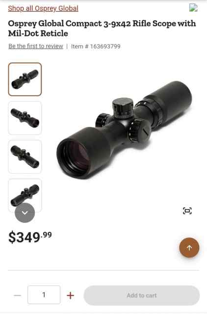Osprey Global 3-9x42 Tactical Scope * Brand New