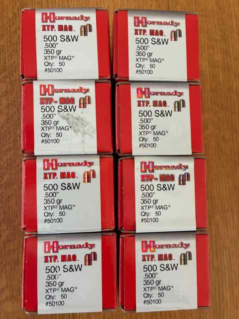 Hornady 500 S&amp;W 350gr XTP Mag &amp; 500gr XTP Bullets 