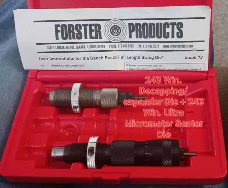 Forster Ultra Micrometer Seater Die &amp; Sizing Die 